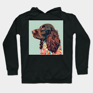 Irish Water Spaniel in 70's Hoodie